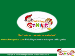 Copyright of www.makemegenius.com, for more videos ,visit us. Healthy Eating  Copyright of www.makemegenius.com, for more videos ,visit us.