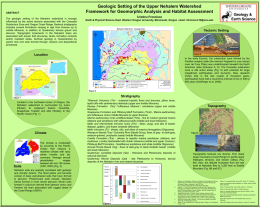 Geologic Setting of the Upper Nehalem Watershed Framework for Geomorphic Analysis and Habitat Assessment  ABSTRACT The geologic setting of the Nehalem watershed is.