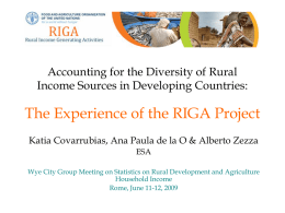 Accounting for the Diversity of Rural Income Sources in Developing Countries:  The Experience of the RIGA Project Katia Covarrubias, Ana Paula de la.