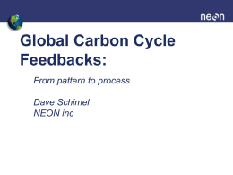 Global Carbon Cycle Feedbacks: From pattern to process Dave Schimel NEON inc Fate of Anthropogenic CO2 Emissions (2000-2007) 1.5 Pg C y-1  4.2 Pg y-1  Atmosphere 46% 2.6 Pg.