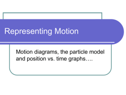 Representing Motion Motion diagrams, the particle model and position vs. time graphs….