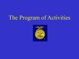The Program of Activities The Road Map What is a POA anyway?