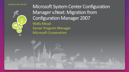 Migration Overview Content:  • Package binaries/files  Objects:  • Package definitions, configuration items (DCM), software update deployments, OS images, etc. • Metadata and associated (compressed) content  Server.