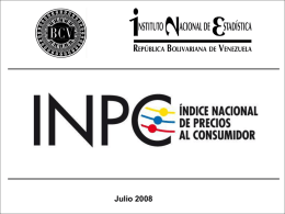 Julio 2008 Contenido  I.  Introducción  II. Conceptos básicos III. Aspectos metodológicos del INPC IV. Usos y aplicaciones del INPC  V.