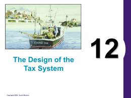 The Design of the Tax System  Copyright©2004 South-Western “In this world nothing is certain but death and taxes.” .