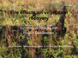 Fire effects on vegetation recovery Summary of Results and Project Deliverables  Jill Johnstone, Teresa Hollingsworth, Emily Bernhart & Katie Villano.