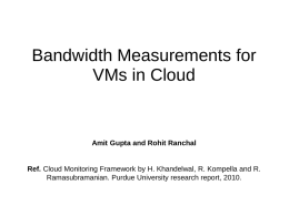 Bandwidth Measurements for VMs in Cloud  Amit Gupta and Rohit Ranchal  Ref. Cloud Monitoring Framework by H.