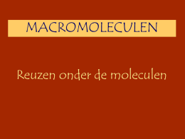 MACROMOLECULEN Reuzen onder de moleculen 1. Wat zijn kunststoffen? a) kunststoffen 1. natuurlijke macromoleculen = biopolymeren.
