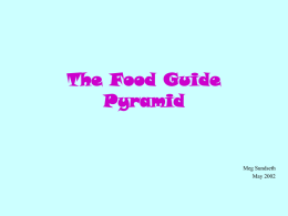 The Food Guide Pyramid  Meg Sundseth May 2002 So what is this Food Pyramid? (Click on the button that you think fits best)  • An.