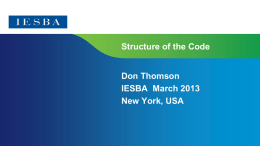 Structure of the Code Don Thomson IESBA March 2013 New York, USA  Page 1