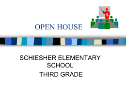 OPEN HOUSE  SCHIESHER ELEMENTARY SCHOOL THIRD GRADE I dreamed I stood in a studio And watched two sculptors thereThe clay they used was a.
