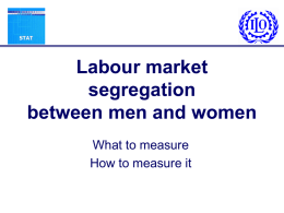 Labour market segregation between men and women What to measure How to measure it.