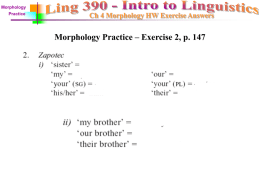 Morphology Practice  Ch 4 Morphology HW Exercise Answers  Morphology Practice – Exercise 2, p.