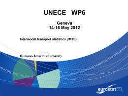 UNECE WP6 Geneva 14-16 May 2012 Intermodal transport statistics (IMTS)  Giuliano Amerini (Eurostat) Content  - TF IMTS 2011 - CGST 2011 - Work under way (2012) - Next.