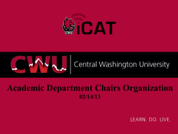 Academic Department Chairs Organization 02/14/13 Agenda • iCAT Objectives • CedarCrestone Overview  • Project Scope and Timeline • iCAT Update • Faculty Workload Project Update  • Questions.