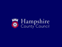 Household projections in the South East Regional Plan, and update on the EiP  Robin Edwards Hampshire County Council and Chairman of the Demography Sub Group, South.