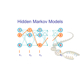 Hidden Markov Models …  …  …  …  …  K  K  K  x1  x2  x3  …  …  K  xK Instructions for lecture notes • Presentation of material covered in lecture • Complete sentences & paragraphs, readable text  • Ideally,