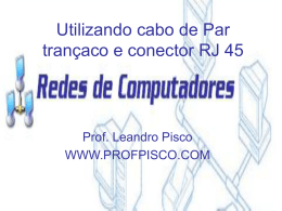 Utilizando cabo de Par trançaco e conector RJ 45  Prof. Leandro Pisco WWW.PROFPISCO.COM.