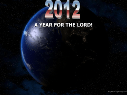 A YEAR FOR THE LORD! Joshua 24:15 "And if it seems evil to you to serve the LORD, choose for yourselves.
