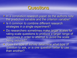 Questions  In a correlation research paper do the authors note the predictive variable and the criterion variable?  Is it common to.