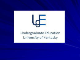 Undergraduate Education Mission Statement The mission of the Division of Undergraduate Education is to promote academic excellence through collaboration with colleges and support units across.