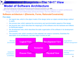Architectural Blueprints—The “4+1” View Model of Software Architecture (http://www3.software.ibm.com/ibmdl/pub/software/rational/web/whitepapers/2003/Pbk4p1.pdf, 1995)  UML is for visualizing, specifying, constructing, and documenting with emphasis on system architectures (things.