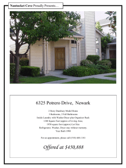 Nantucket Cove Proudly Presents…  6325 Potrero Drive, Newark 2 Story Dansbury Model Home 3 Bedrooms, 2 Full Bathrooms Inside Laundry with Washer/Dryer plus Organizer.