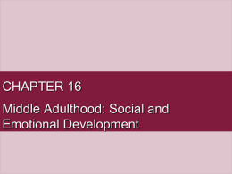 CHAPTER 16 Middle Adulthood: Social and Emotional Development Theories of Development in Middle Adulthood.