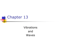 Chapter 13 Vibrations and Waves Hooke’s Law   Fs = - k x    Fs is the spring force k is the spring constant   It is a measure of.