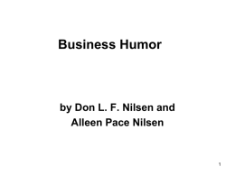 Business Humor  by Don L. F. Nilsen and Alleen Pace Nilsen Business Trends.