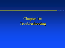 Chapter 16  Chapter 16: Troubleshooting Learning Objectives Chapter 16        Develop your own problem-solving strategy Use the Event Viewer to locate and diagnose problems Troubleshoot configuration, security, connectivity, and network.
