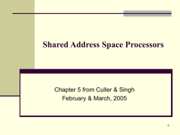 Shared Address Space Processors  Chapter 5 from Culler & Singh February & March, 2005