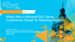 DBI211 SQL Server Codename “Denali” MISSION CRITICAL PLATFORM  Microsoft Confidential—Preliminary Information Subject to Change  DEVELOPER & IT PRODUCTIVITY  PERVASIVE INSIGHT.