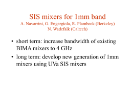SIS mixers for 1mm band A. Navarrini, G. Engargiola, R. Plambeck (Berkeley) N.