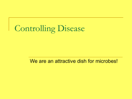 Controlling Disease  We are an attractive dish for microbes! Louis Pasteur   People thought that food went off because it was in contact with.