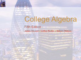College Algebra Fifth Edition James Stewart  Lothar Redlin    Saleem Watson P Prerequisites.