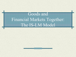 Goods and Financial Markets Together: The IS-LM Model The Goods Market and the IS Relation Equilibrium in the goods market exists when production, Y, is.