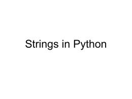 Strings in Python Computers store text as strings >>> s = "GATTACA" 0 1 2 3 4 5 6 s  G A T T A.
