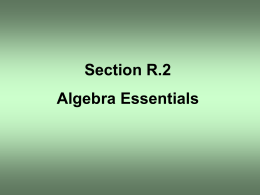 Section R.2  Algebra Essentials OBJECTIVE 1 (a) On the real number line, graph all numbers x for which x  1.  (b)