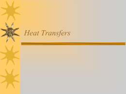Heat Transfers Methods of heat transfer Conduction- when the two objects actually  touch.