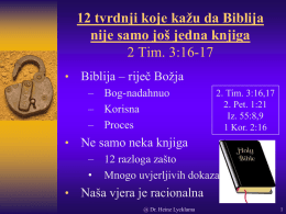 12 tvrdnji koje kažu da Biblija nije samo još jedna knjiga 2 Tim.