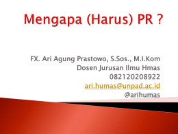 FX. Ari Agung Prastowo, S.Sos., M.I.Kom Dosen Jurusan Ilmu Hmasari.humas@unpad.ac.id @arihumas   REPUTATIONS.