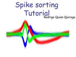 Spike sorting Tutorial Rodrigo Quian Quiroga Problem: detect and separate spikes corresponding to different neurons.