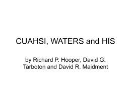 CUAHSI, WATERS and HIS by Richard P. Hooper, David G. Tarboton and David R.