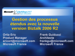 Evolution BizTalk BizTalk 2006 R2 – What’s New Processus étendus : EDI, RFID Architecture Orientées Service (SOA) Approche Pragmatique WCF ESB Toolkit… Use BPM Efficiently  Demo Conclusion.