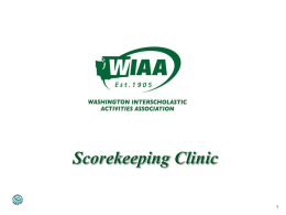 Scorekeeping Clinic Officials and Work Team Common Placement R1  R1 – 1st Referee R2 – 2nd Referee S – Scorekeeper SO – Scoreboard Operator L1/L2 - Linesperson  R2 SO  Team.
