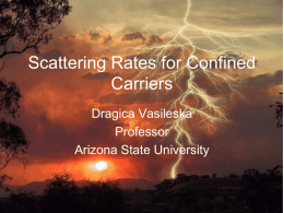 Scattering Rates for Confined Carriers Dragica Vasileska Professor Arizona State University Outline • General comments on matrix element calculation • Examples of scattering rates calculation – Acoustic phonon.