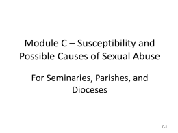 Module C &ndash; Susceptibility and Possible Causes of Sexual Abuse For Seminaries, Parishes, and Dioceses  C-1