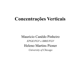 Concentrações Verticais  Mauricio Canêdo Pinheiro EPGE/FGV e IBRE/FGV  Heleno Martins Pioner University of Chicago.