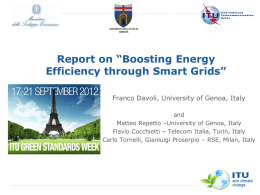 Report on “Boosting Energy Efficiency through Smart Grids” Franco Davoli, University of Genoa, Italy and Matteo Repetto –University of Genoa, Italy Flavio Cucchietti – Telecom.
